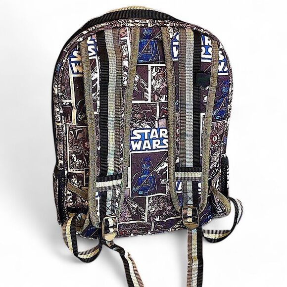 STAR WARS Back Pack Black & White Cartoon Funny Pages POTTERY BARN KIDS NWOT - Picture 2 of 16
